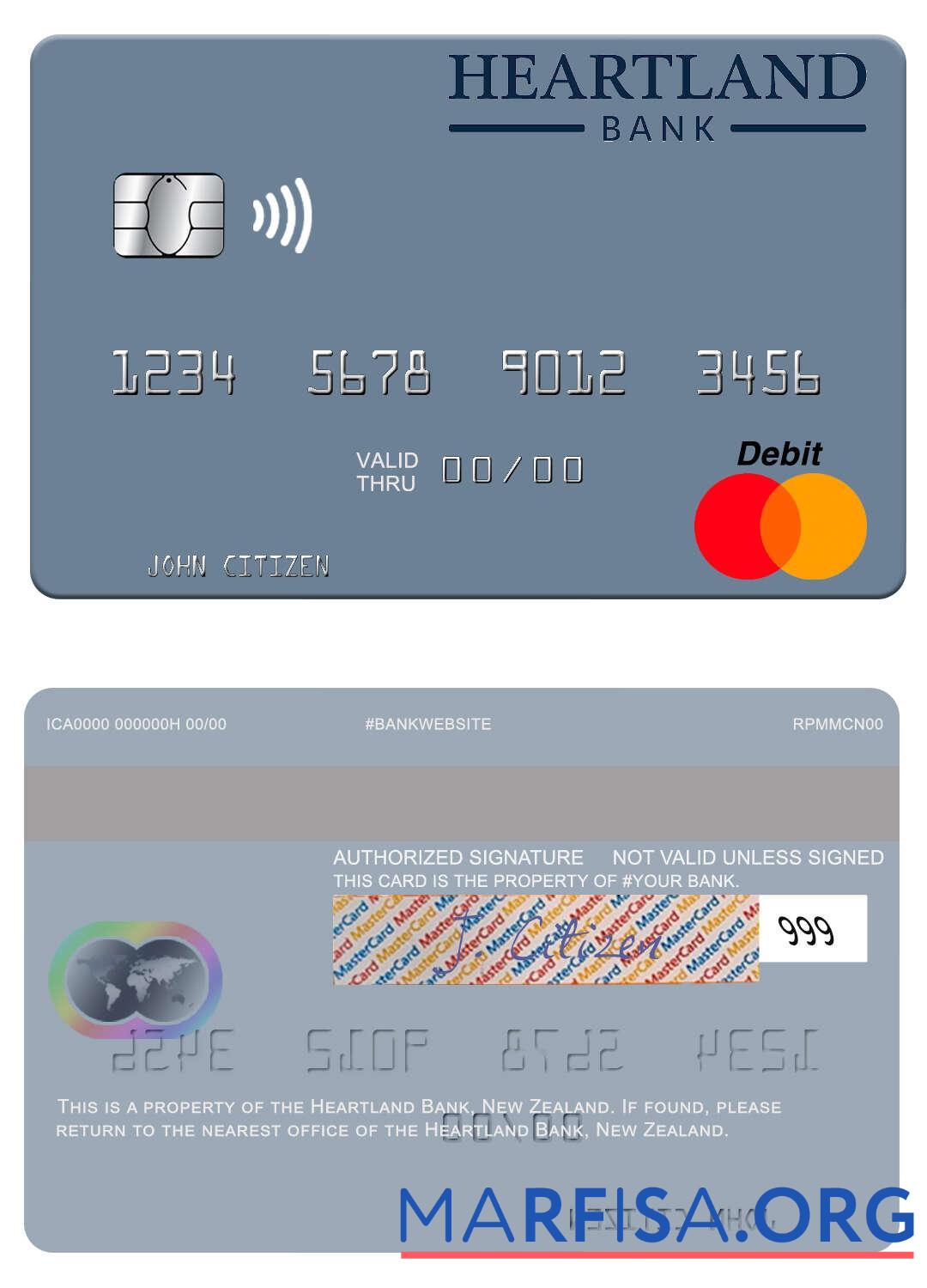 Downloadable New Zealand Heartland Bank mastercard example